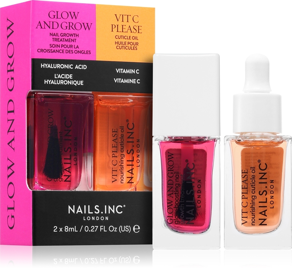 Nails Inc. Glow and Grow & Vit C Please - Набор питательных лаков для ногтей,