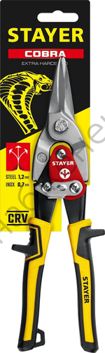 STAYER Cobra 250 мм, Прямые ножницы по металлу (23055-S)