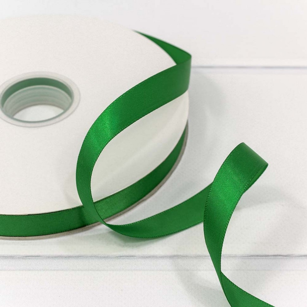 Лента Атласная 1,5см х 110м Полиэстер класс А (Зеленый)