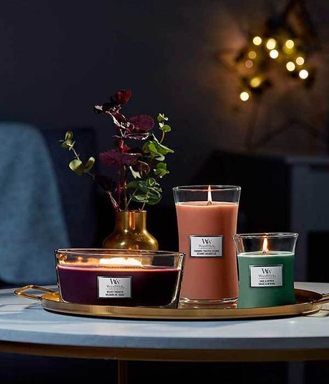 Белый тик, ароматическая свеча эллипс, WoodWick