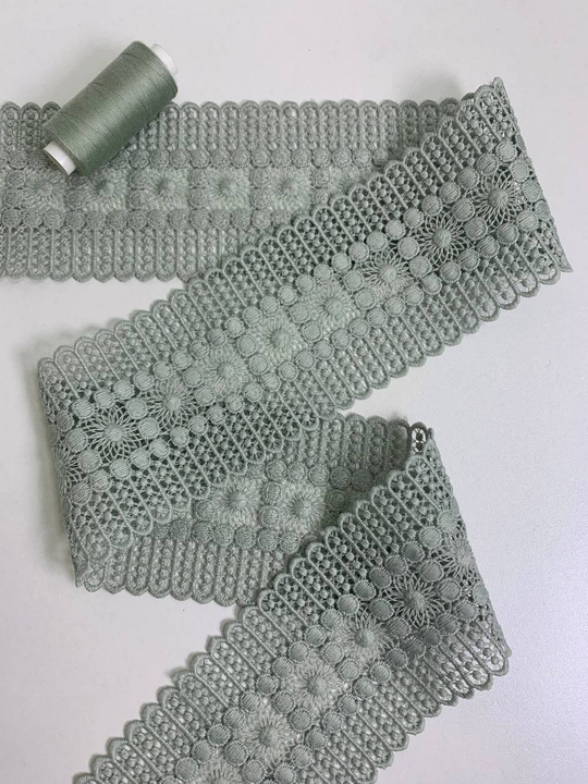 тесьма плетеная, полынь, 7,5см AF9189