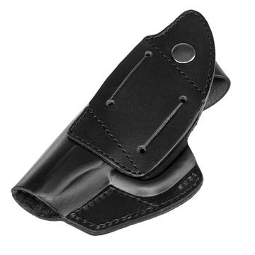 Кобура поясная к ПМ универсальная с пружиной для скрытого ношения(кожа) черная (HS-ПК-7ч) Helios