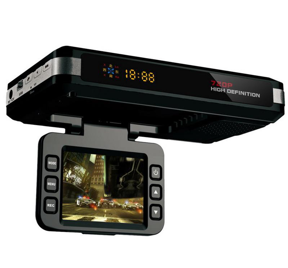 Автомобильный видеорегистратор 2 в 1 VG1 (DVR+радар) (черный)