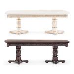 Стол деревянный Woodville Морнит 220(320)х110 слоновая кость, золото