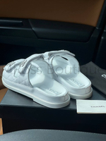 Женские сандалии Chanel Dad в белом цвете на липучках