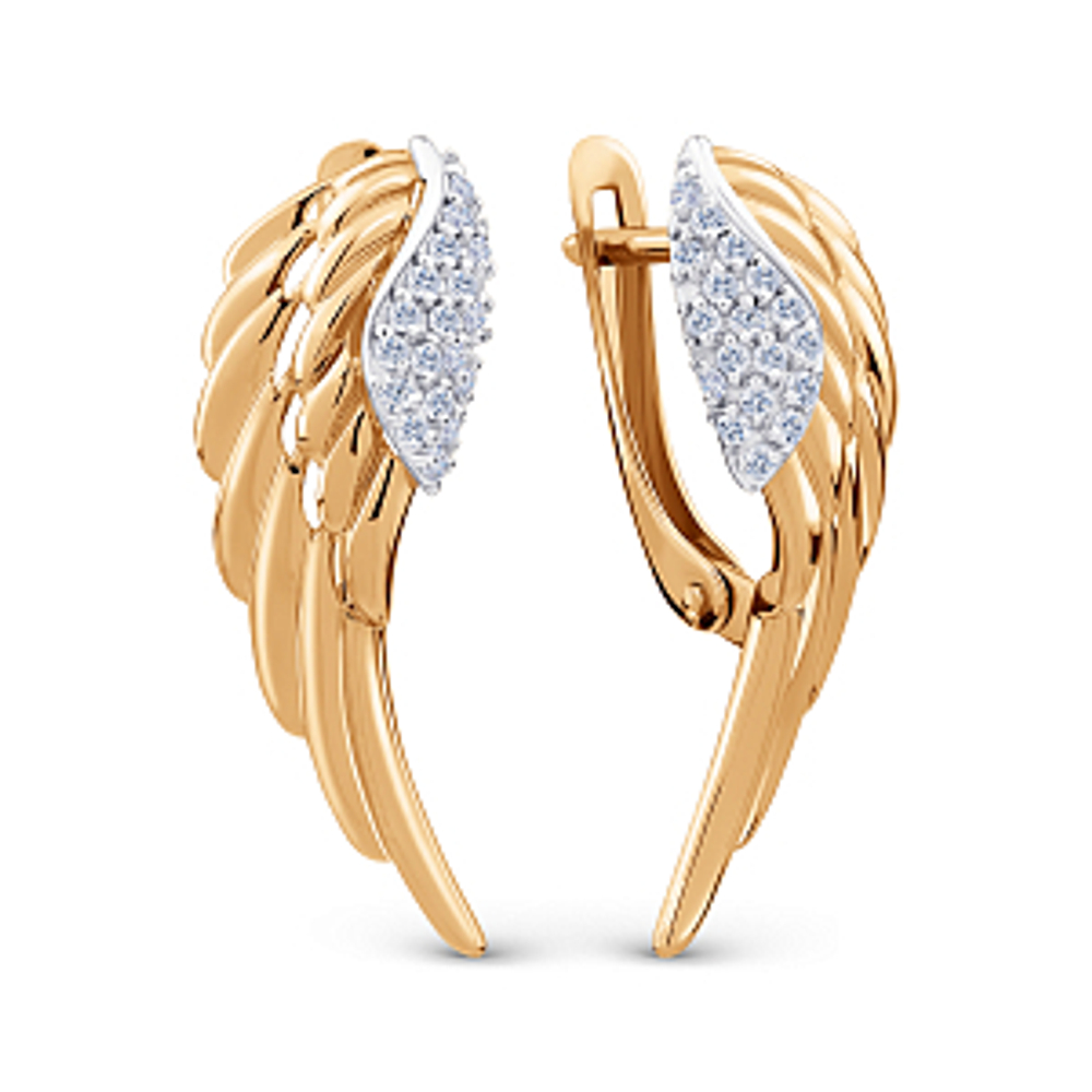 Серьги из золота с фианитами