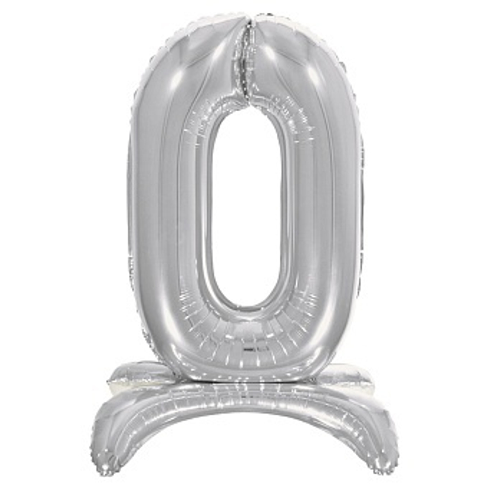 К Цифра 0 на подставке Серебро 32''/81 см.