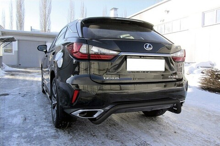 Защита заднего бампера Lexus RX-350 (2015-2019) d57 скоба черная