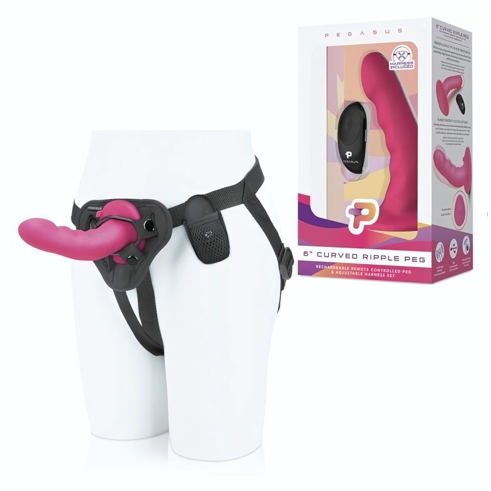 Розовый ребристый вибрострапон Pegasus - 14 см. (Цвет: розовый)