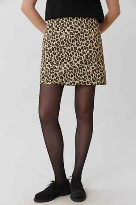 Мини-юбка из леопардовой джинсы