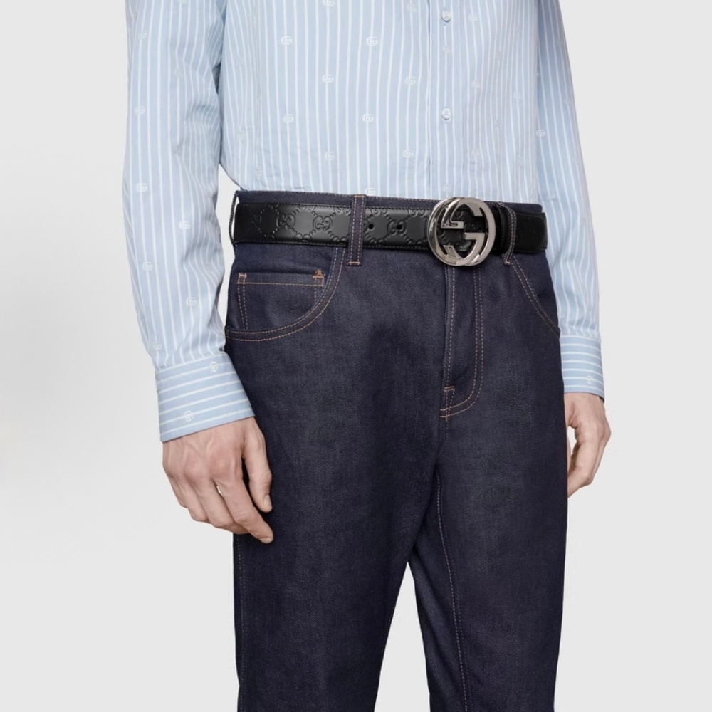 Двусторонний кожаный ремень Gucci