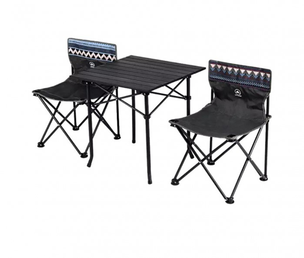 Набор обеденной мебели (стол и 2 стула) Xiaomi GOCAMP Folding Table And Chair Set (OBS1005) черный