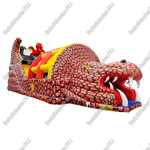 Коммерческий надувной батут "Драконье логово", 16*7*8 м с крышей