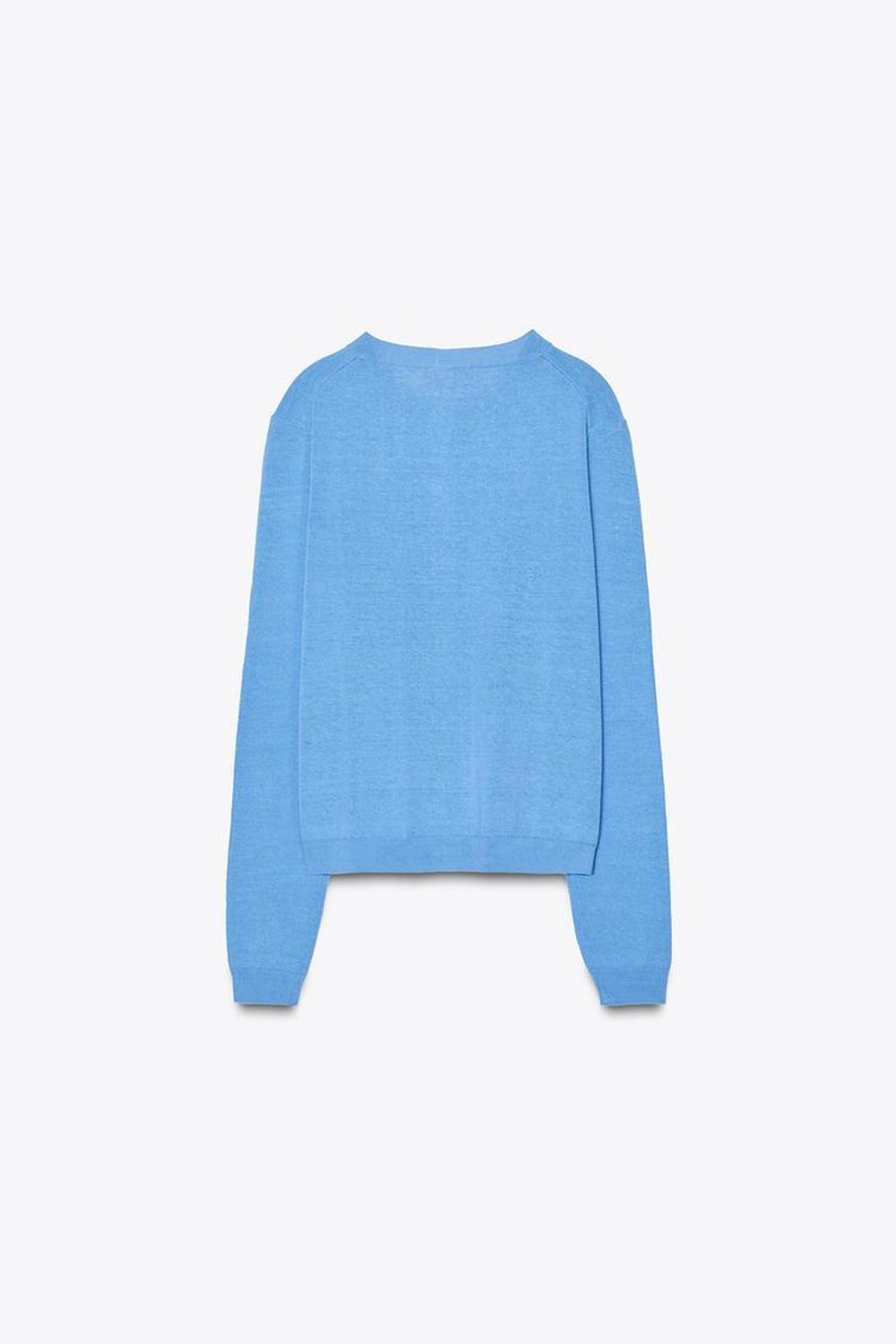 ZARA КАРДИГАН ИЗ СМЕСОВОГО ЛЬНА, СИНИЙ