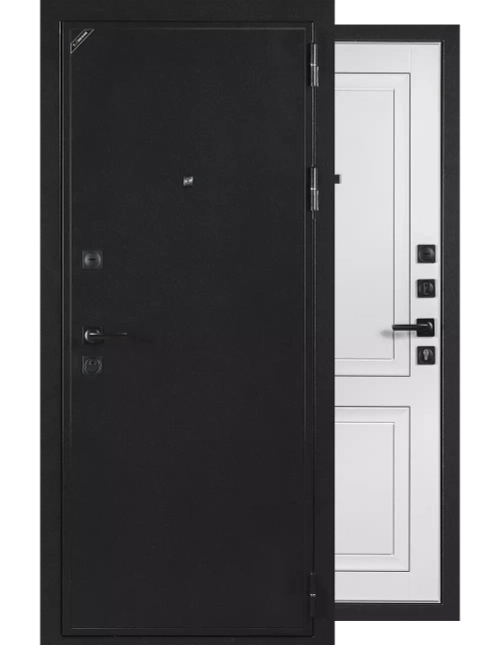 ДВерь Входная ДЕКАНТО Черный Букле/Серый Бархат