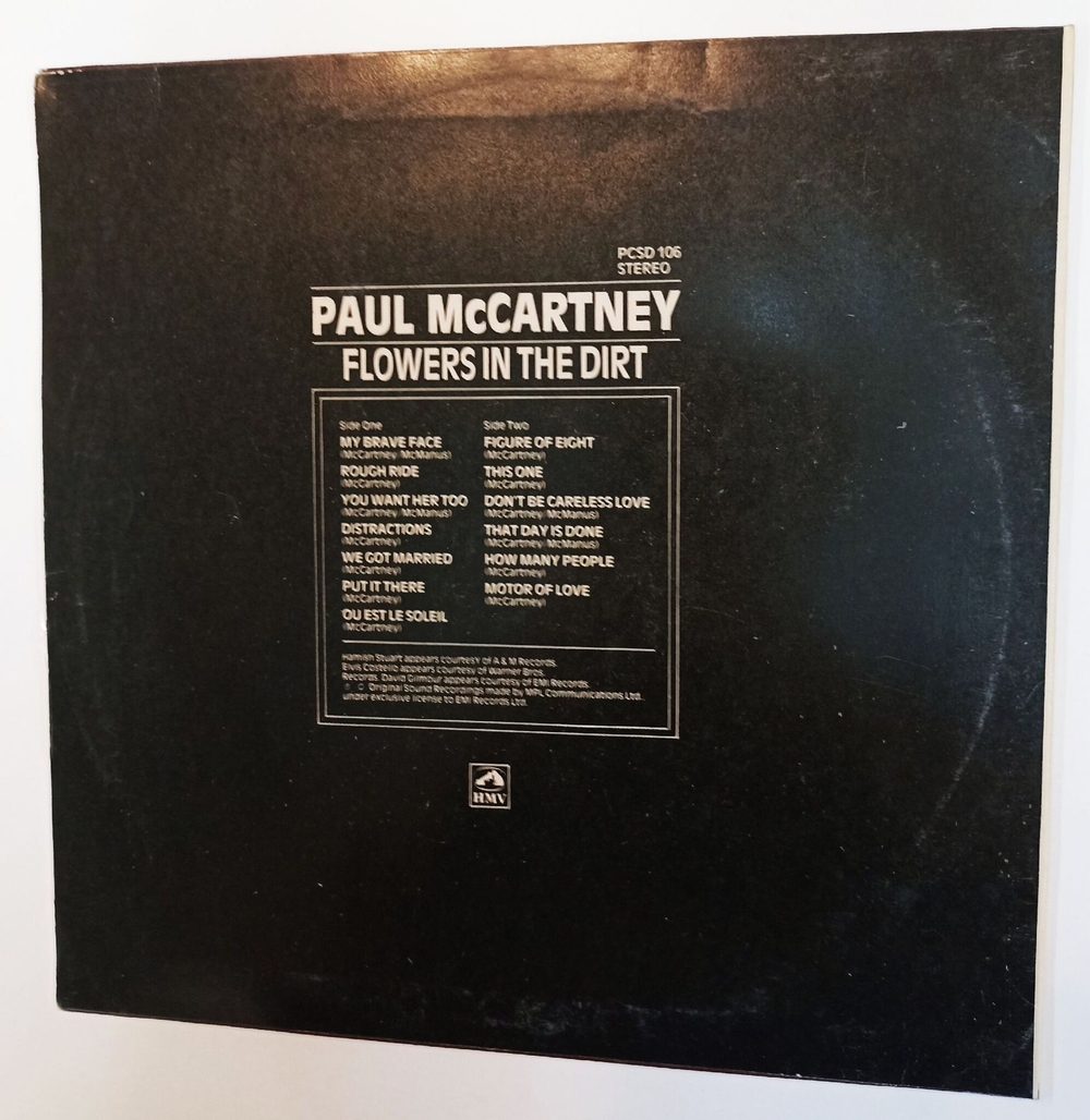 Винтажная виниловая пластинка LP Paul McCartney Flowers In The Dirt (India 1990)