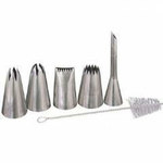 Набор кондитерских насадок 5 шт. с ёршиком