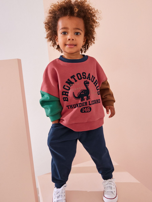 Толстовка и джоггеры в комплекте для мальчика Next 794-396, Красный, Темно-синий