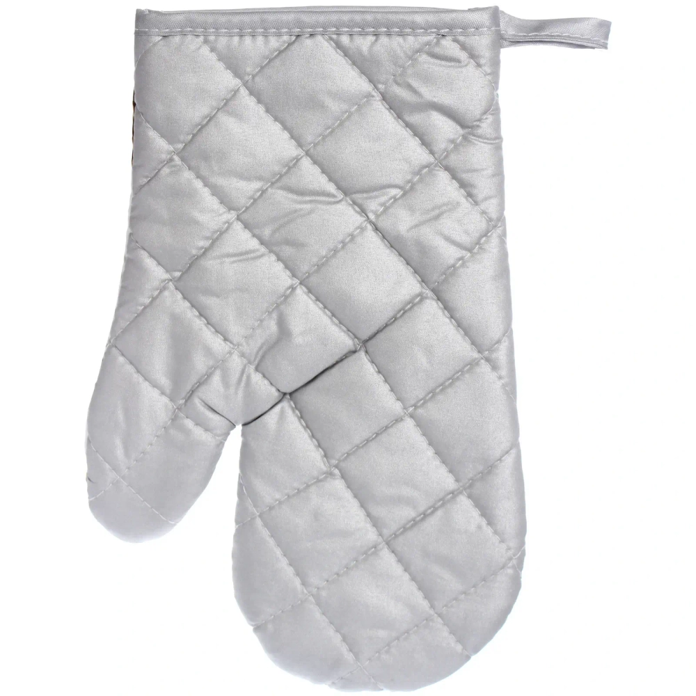 Прихватка в наборе с варежкой «Снежинка» цвет серебряный, 17,5*17,5 см и 27*17 см