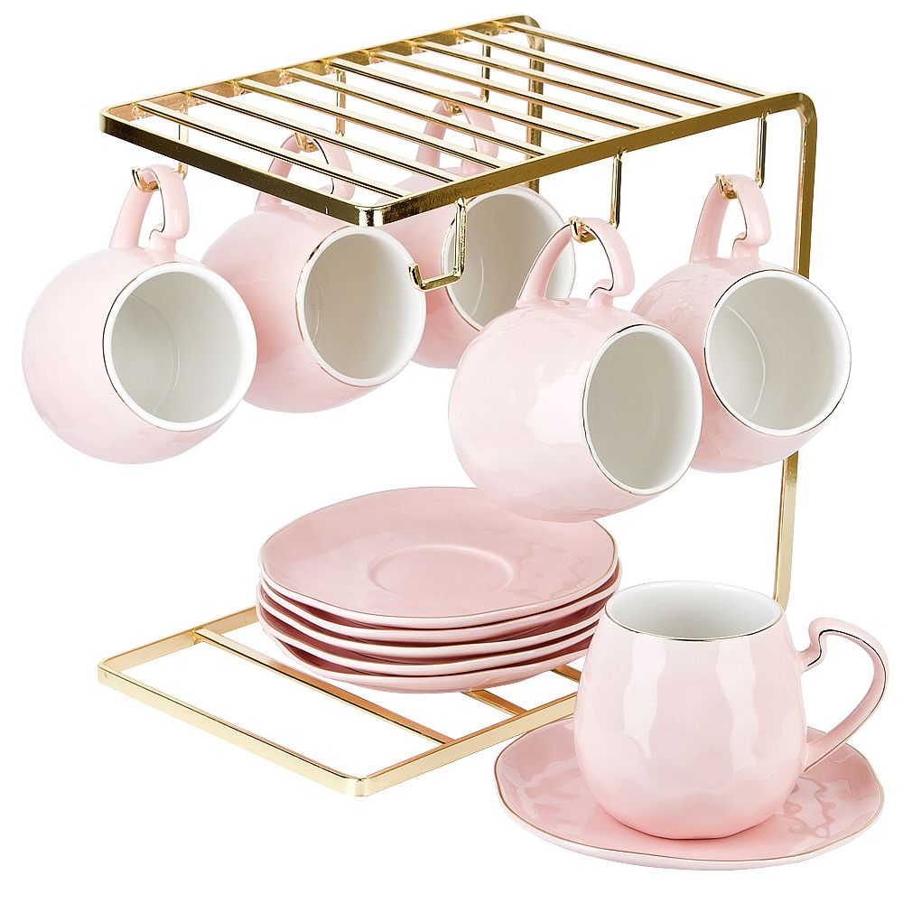 Чайный набор на металлической подставке 12пр. "5th Avenue. Alissa" (6 персон) v=280 мл (подарочная