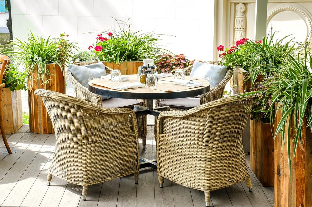 "Равенна" плетеное кресло из искусственного ротанга, цвет соломенный