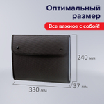 Папка для конференций BRAUBERG А4 6 отделений черная Россия (2 штуки в упаковке)
