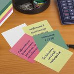 Блок для записей STAFF, проклеенный, куб 8х8 см, 350 листов, цветной, чередование с белым, 120384