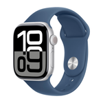 Умные часы Apple Watch Series 10 GPS, 42mm, Silver Aluminium Case with Sport Band S/M, Denim (Серебристый)
