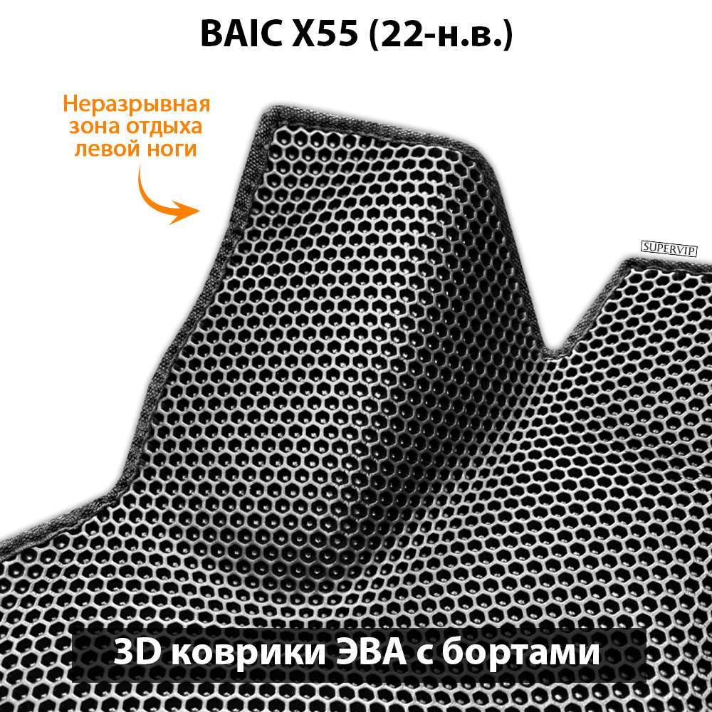 Передние автомобильные коврики ЭВА с бортами для BAIC X55 (22-н.в.)