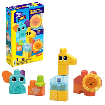 Mega Bloks - Активизирующие животные из джунглей Сенсорный конструктор HKN42
