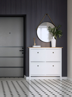 IKEA Обувница 4 ящ,HEMNES 106*101*22, белая/светло-коричневая, КЫМОР (ХЕМНЭС ИКЕА)