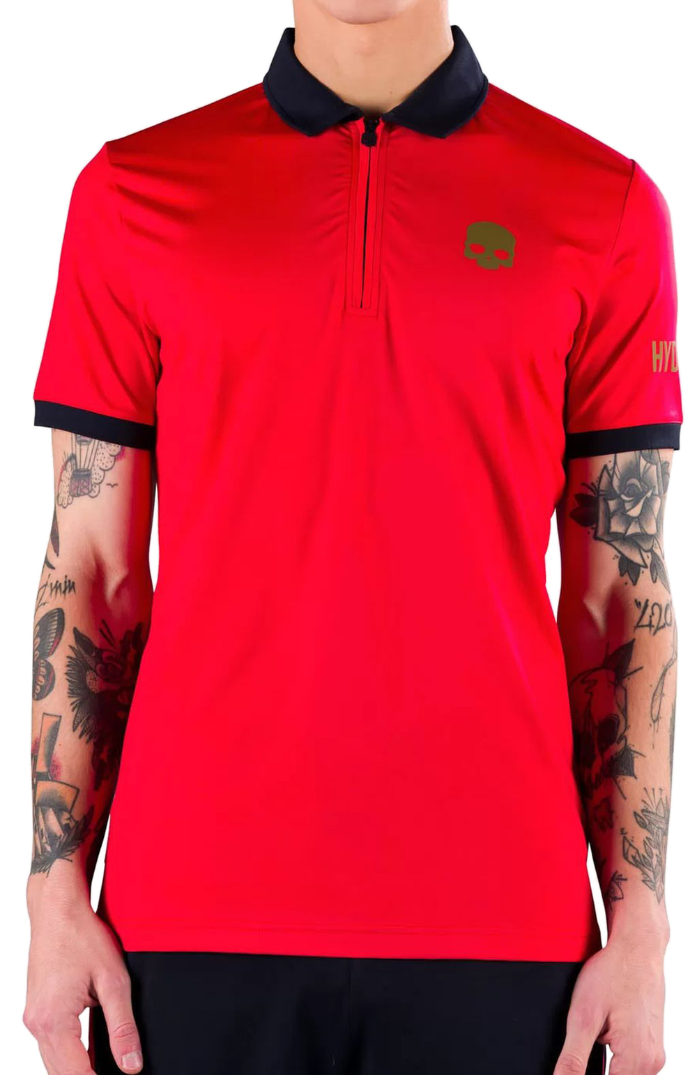 Мужское теннисное поло Hydrogen Half Zip Tech Tee - красный