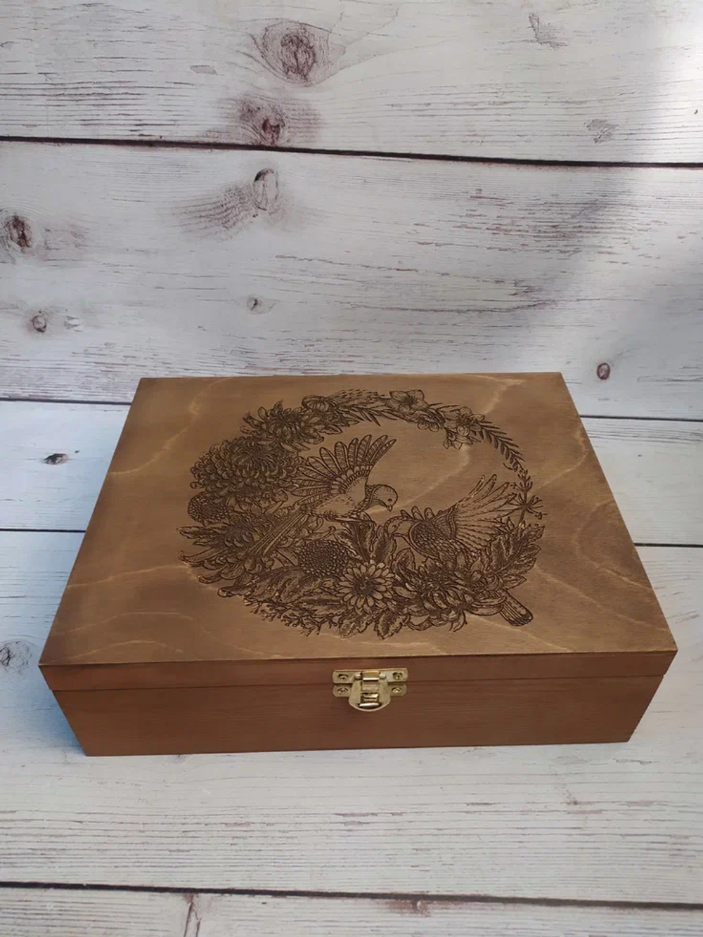 Музыкальная АУДИОшкатулка ПТИЧКИ с пением птичек и музыкой, 25х19х7.5 см