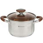 Кастрюля нерж, 3 л, крышка стекло, Daniks, Веллингтон, GS-01415-18CA, индукц