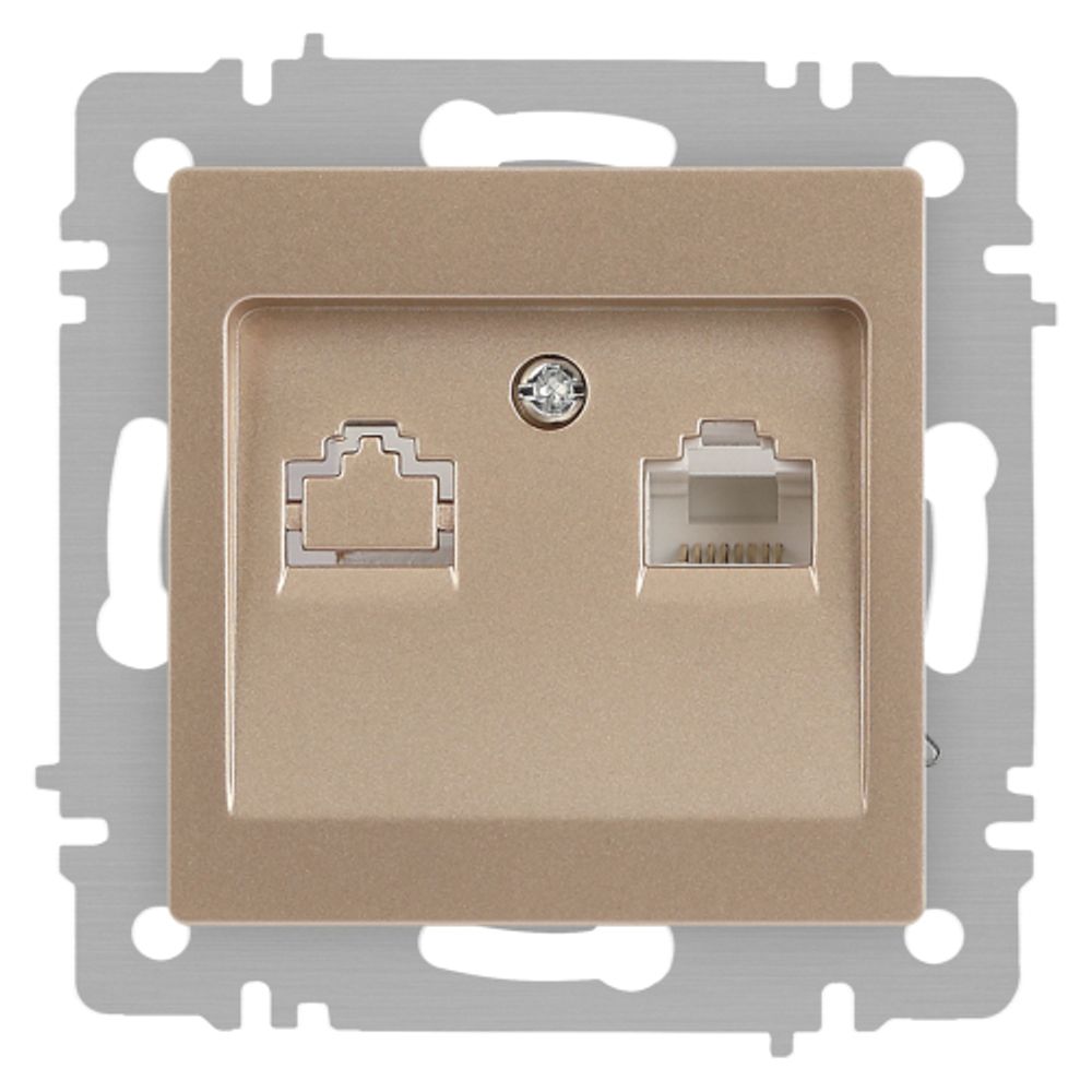 Розетка Intro Accent 6-303-04 информационная RJ45 IP20 СУ шампань