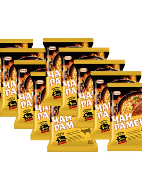 Лапша для варки Чан Рамён со вкусом говядины 120 г 10 шт