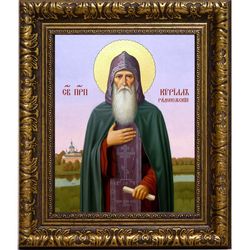 Кирилл Радонежский пеподобный схимонах. Икона на холсте.