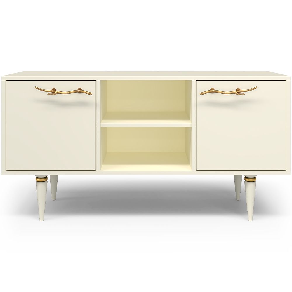 Тумба под ТВ Арт Колор matte 117см Классик Голд Кремовый белый матовый