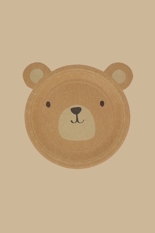 Тарелки с изображением медведя Приключения в кемпинге (в наборе 8 шт) / Meri Meri