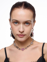 Серьги "Blue and pink big soul thorn" Silver