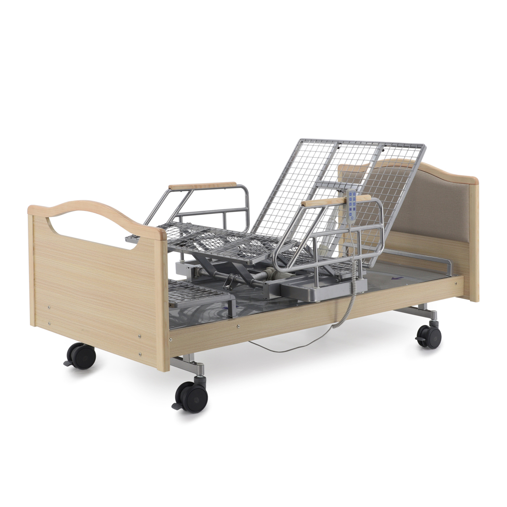 Кровать электрическая MED-MOS DB-2B с поворотным креслом в левую сторону (светлое дерево)