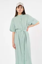 Платье Рубашка FOS Вискоза Зеленое