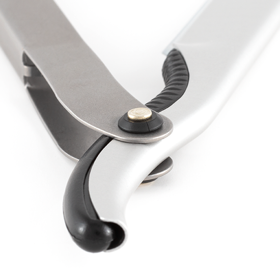 Опасная бритва со сменными лезвиями Dovo Shavette Aluminium, прозрачный держатель