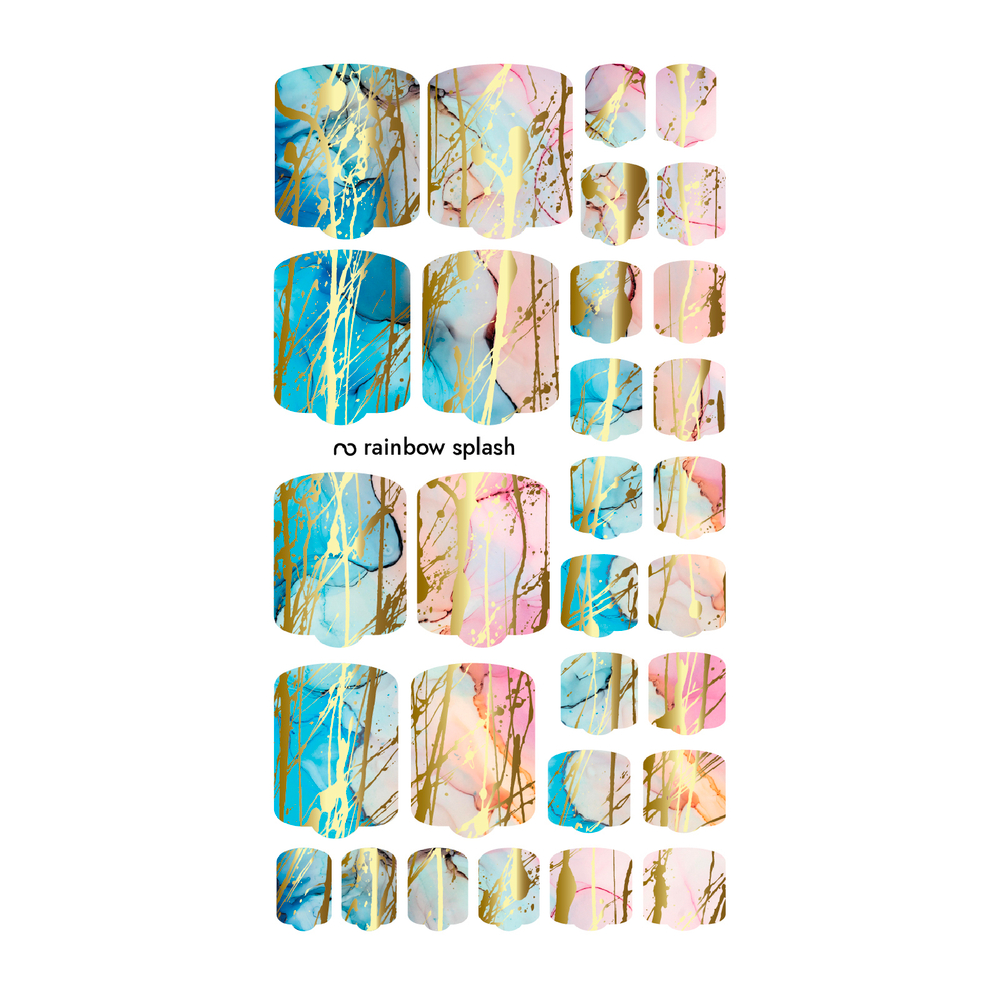 Плёнки для педикюра by provocative nails rainbow splash