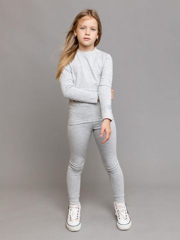 487-26з Термобелье двухслойное, светло-серый меланж