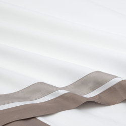 Постельное белье 2 спальное евро Сlaire&Caroll Jacqueline белое с бежевым кантом