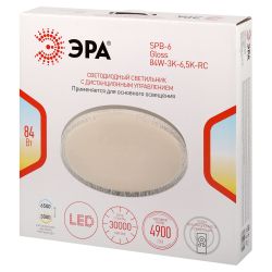 Светильник потолочный светодиодный ЭРА SPB-6 Gloss 84W-3K-6,5K-RC с ДУ