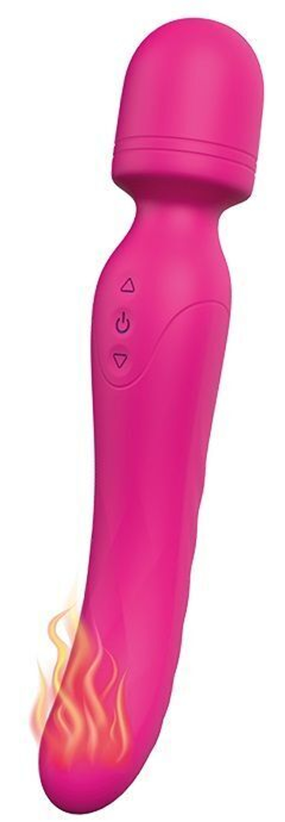 Ярко-розовый жезловый вибратор Heating Bodywand с нагревом - 23,2 см. (Цвет: ярко-розовый)