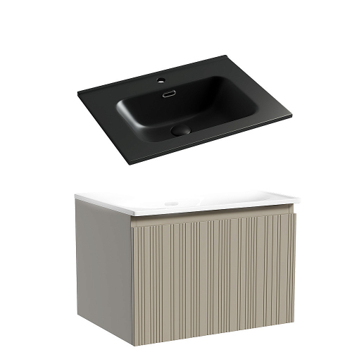 Тумба с раковиной Sancos CODE CD60GP/CN7001MB 60 серая платина