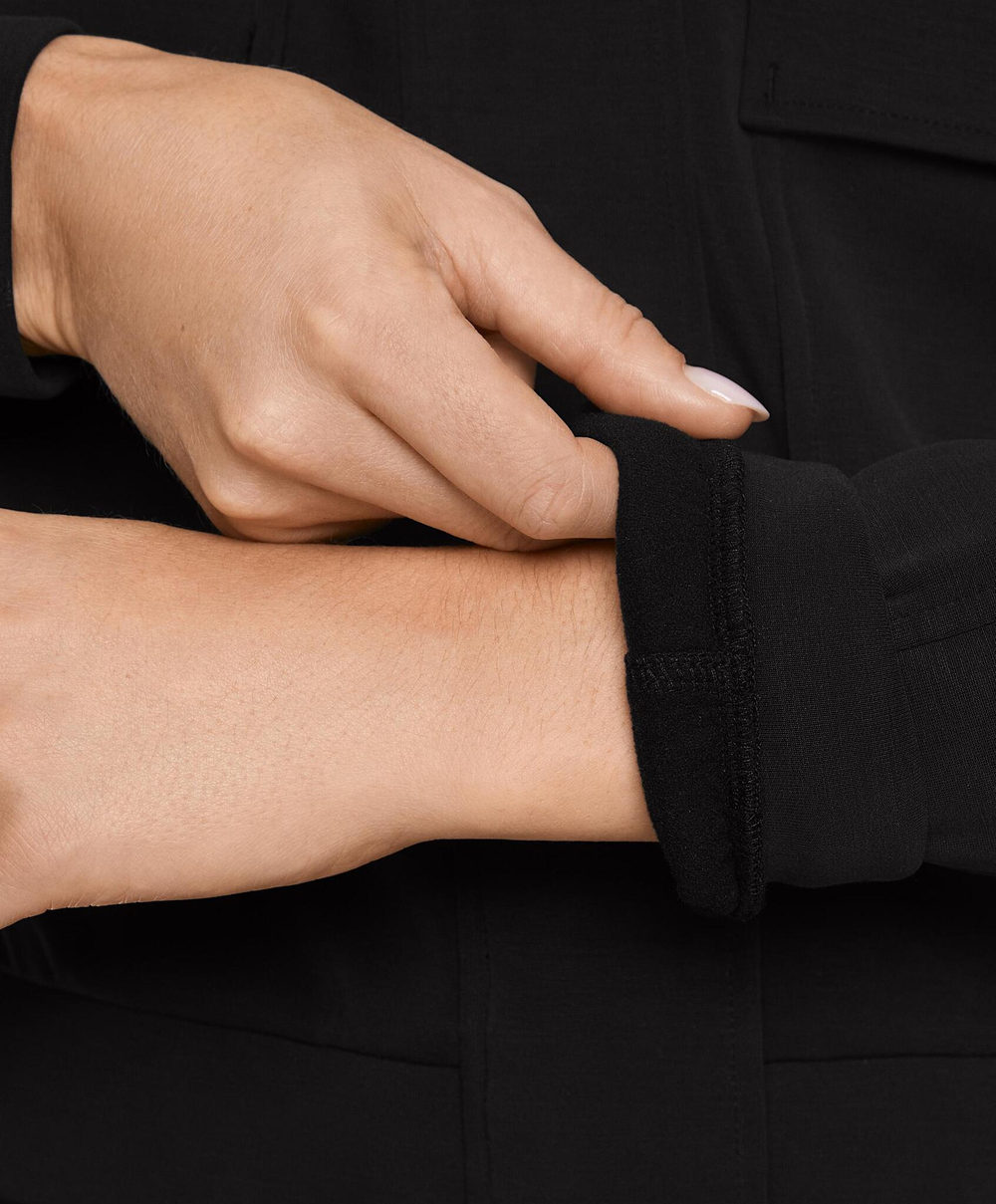 Oysho Куртка с карманами из ткани с модалом, с начесом, черный